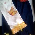 2 Piece Butterfly T-shirt And Ruffle Pants Outfit..